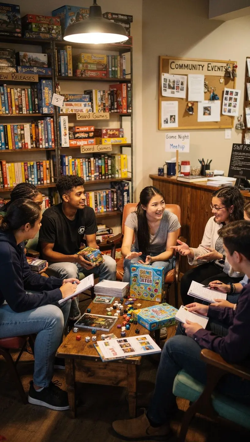 Weekly game meetup schedule with board games and social clubs